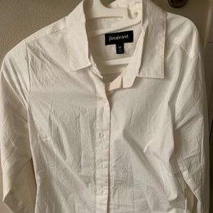 Betabrand collared white blouse size medium